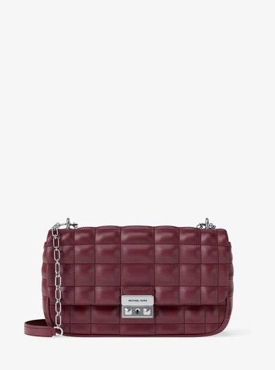 Tribeca Large Quilted Leather Shoulder Bag in OXBLOOD | Michael Kors