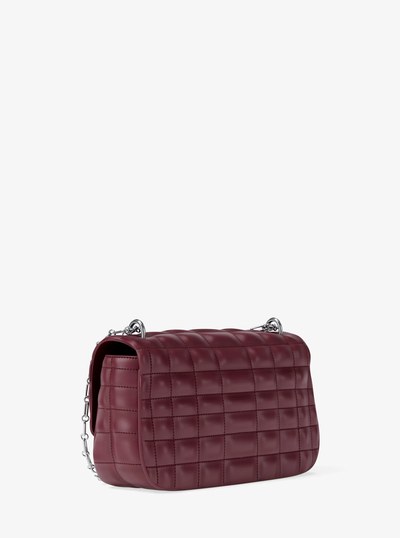 Tribeca Large Quilted Leather Shoulder Bag in OXBLOOD | Michael Kors