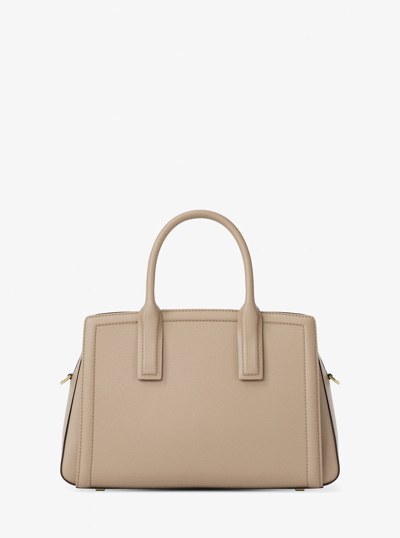 Laila Medium Leather Satchel in KHAKI | Michael Kors