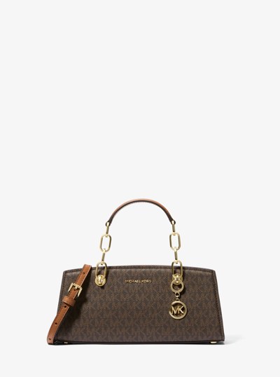 Cynthia Small Signature Logo Satchel in BRN/ACORN | Michael Kors