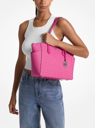 Marilyn Medium Signature Logo Tote Bag in WILD BERRY | Michael Kors