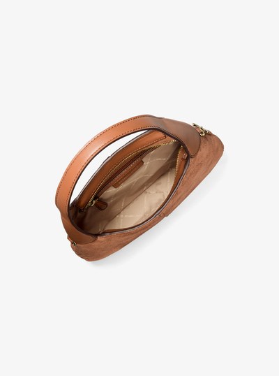 Alice Small Suede Shoulder Bag in LUGGAGE | Michael Kors