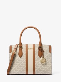Becca Medium Signature Logo Stripe Satchel