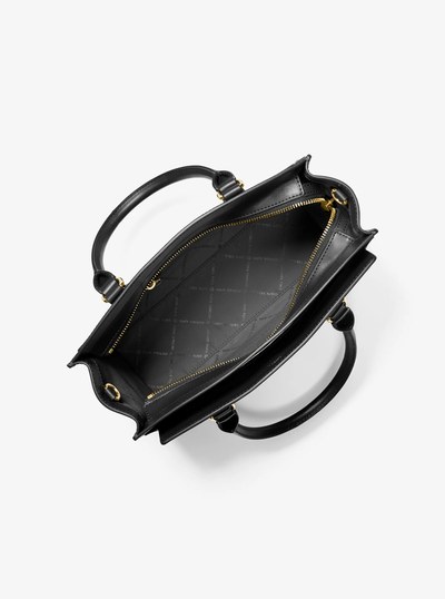 Becca Medium Saffiano Leather Satchel in BLACK | Michael Kors