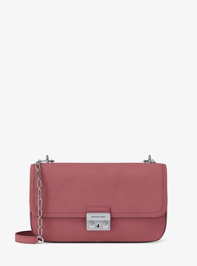 Tribeca Large Pebbled Leather Shoulder Bag in ROSEWOOD | Michael Kors