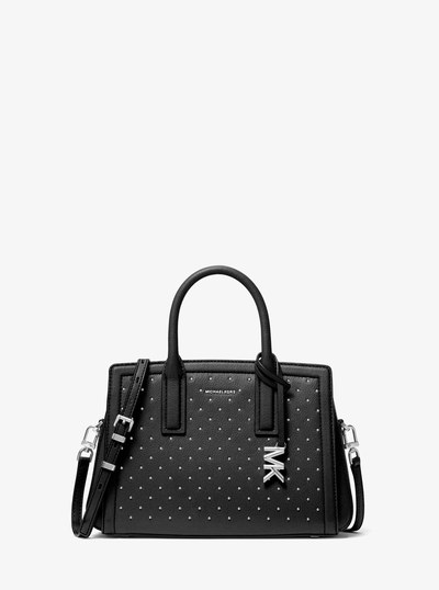 Laila Small Studded Leather Satchel in NEGRO | Michael Kors