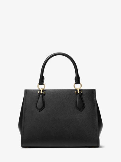 Marilyn Medium Saffiano Leather Satchel in BLACK | Michael Kors