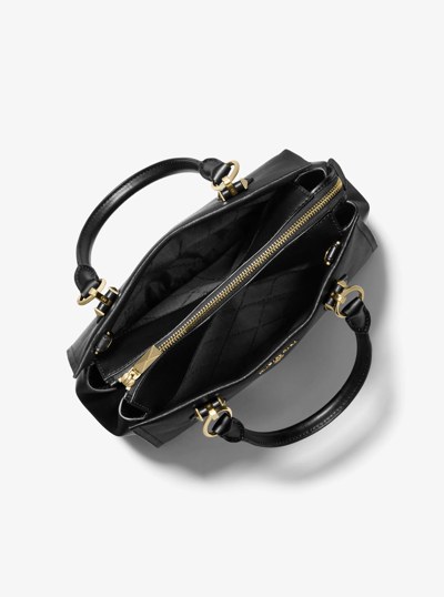 Marilyn Medium Saffiano Leather Satchel in BLACK | Michael Kors
