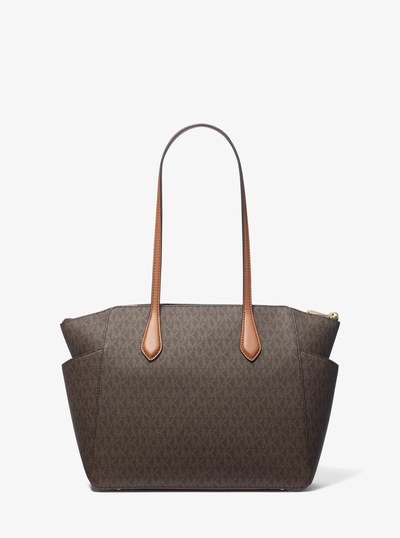 Marilyn Medium Logo Tote Bag in BRN/ACORN | Michael Kors