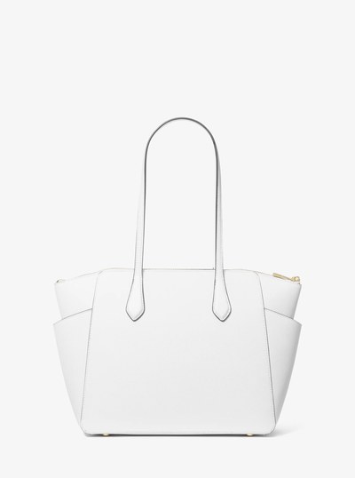 Marilyn Medium Saffiano Leather Tote Bag in OPTIC WHITE | Michael Kors