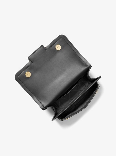 Heather Large Leather Shoulder Bag in BLACK | Michael Kors