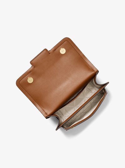 Heather Large Leather Shoulder Bag in LUGGAGE | Michael Kors