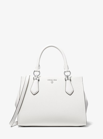 Marilyn Medium Saffiano Leather Satchel in OPTIC WHITE | Michael Kors