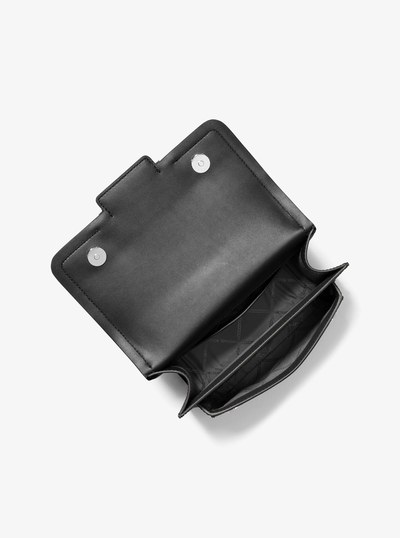 Heather Large Leather Shoulder Bag in BLACK | Michael Kors