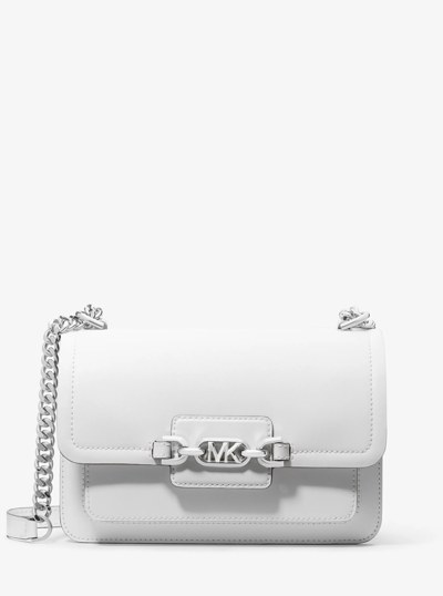 Heather Large Leather Shoulder Bag in OPTIC WHITE | Michael Kors
