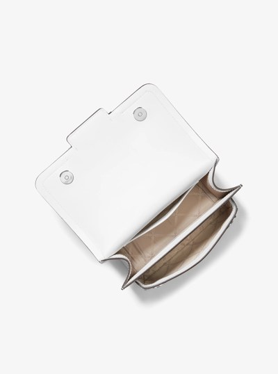Heather Large Leather Shoulder Bag in OPTIC WHITE | Michael Kors