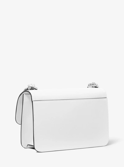 Heather Large Leather Shoulder Bag in OPTIC WHITE | Michael Kors