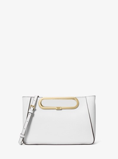 Chelsea Large Saffiano Leather Convertible Crossbody Bag in OPTIC WHITE | Michael Kors