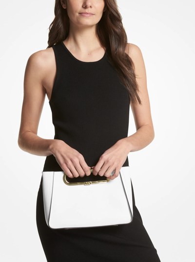 Chelsea Large Saffiano Leather Convertible Crossbody Bag in OPTIC WHITE | Michael Kors