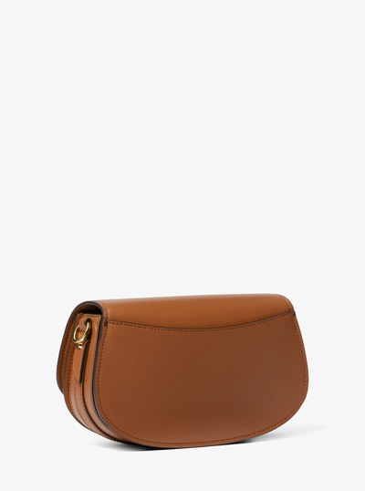 Mila Medium Leather Messenger Bag in LUGGAGE | Michael Kors