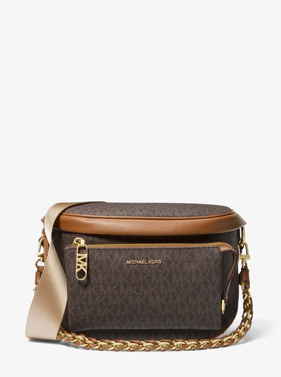 Slater Medium Signature Logo Sling Pack in BRN/ACORN | Michael Kors