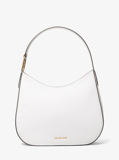 Kensington Large Pebbled Leather Hobo Shoulder Bag in OPTIC WHITE | Michael Kors