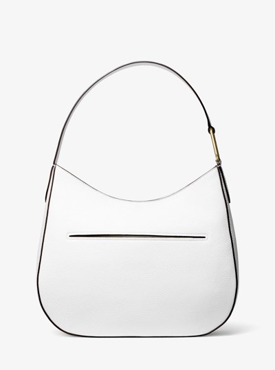 Kensington Large Pebbled Leather Hobo Shoulder Bag in OPTIC WHITE | Michael Kors