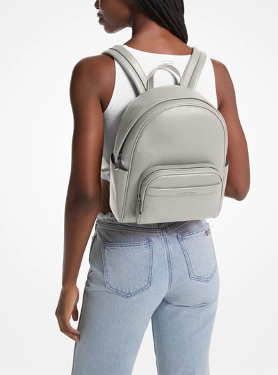 Bex Medium Pebbled Leather Backpack in ALUMINUM | Michael Kors