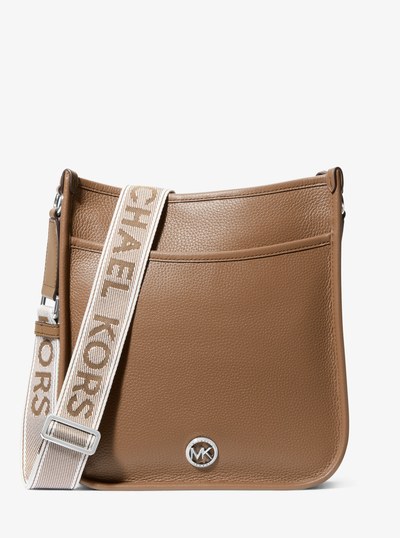Luisa Large Pebbled Leather Messenger Bag