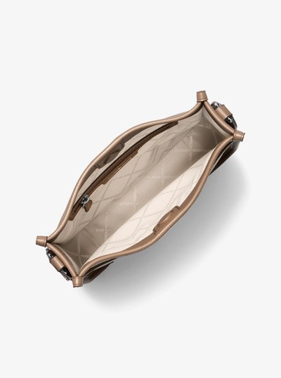 Luisa Large Pebbled Leather Messenger Bag