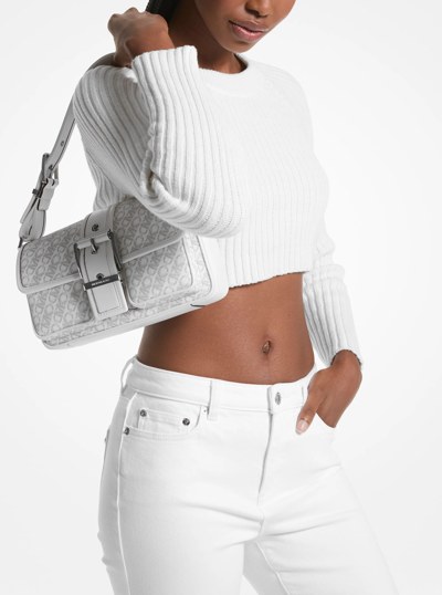 Colby Medium Empire Signature Logo Shoulder Bag in OPT/ALLUM | Michael Kors