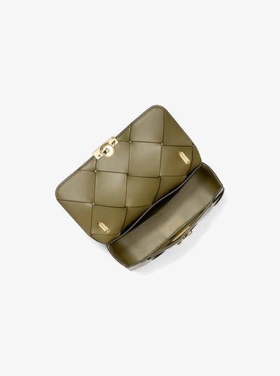 Tribeca Small Woven Leather Shoulder Bag