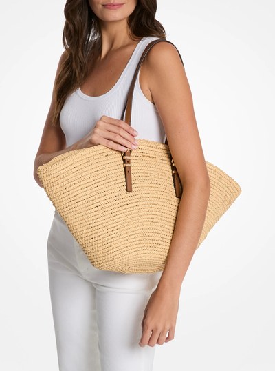 Isa Large Hand-Crocheted Straw Tote Bag