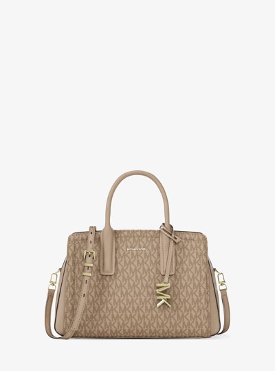 Petit sac &agrave; main Laila en cuir &agrave; logo Signature in KAKI | Michael Kors