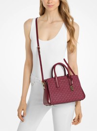 Bolso satchel Laila peque&ntilde;o con logotipo exclusivo