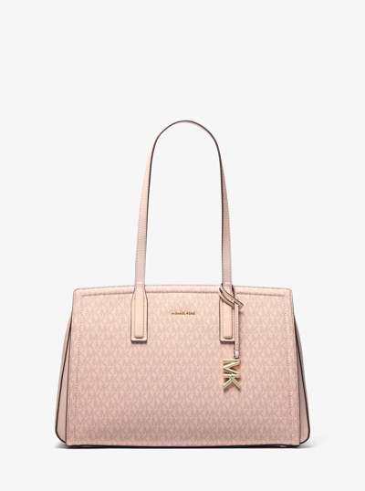 Laila Medium Signature Logo Tote Bag in BALLET | Michael Kors