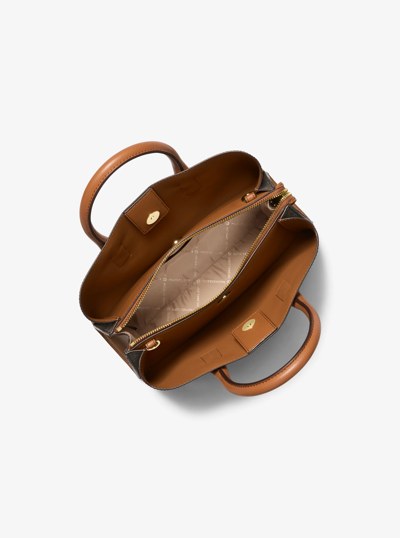 Ruthie Small Signature Logo Satchel in BRN/ACORN | Michael Kors