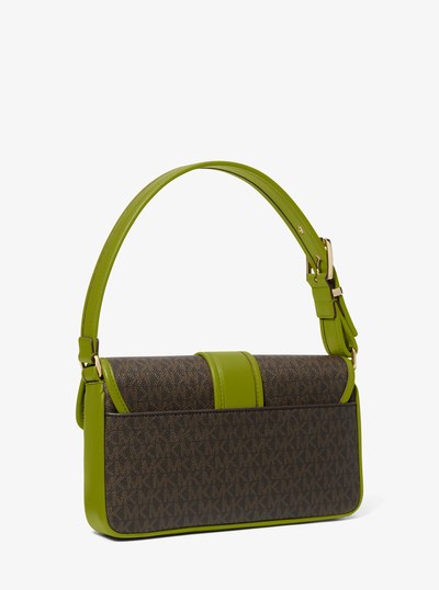 Colby Medium Signature Logo Shoulder Bag in MEADOW GREEN | Michael Kors