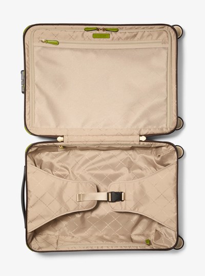 Striped Signature Logo Suitcase in MEADOW GREEN | Michael Kors