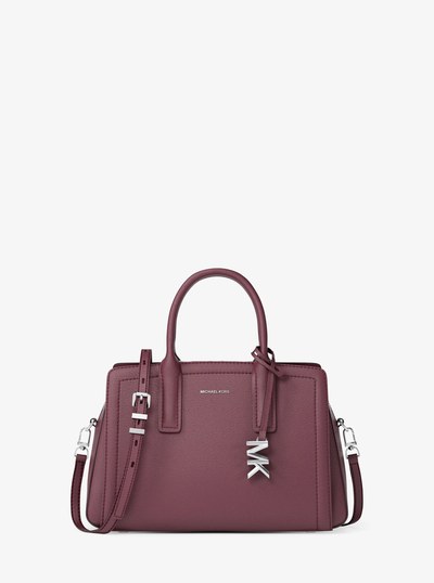 Laila Small Leather Satchel in OXBLOOD | Michael Kors