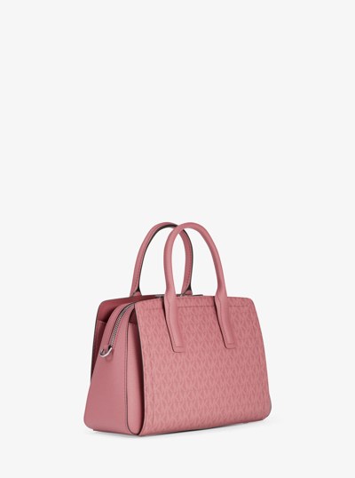 Laila Small Signature Logo Satchel in ROSEWOOD | Michael Kors