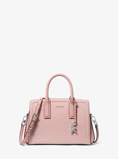 Petit sac &agrave; main Laila en cuir &agrave; logo Signature in ROSE FUM&Eacute; | Michael Kors