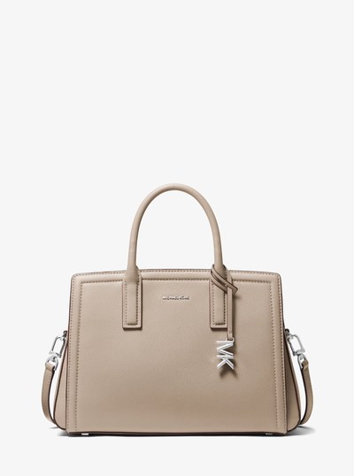 Laila Medium Leather Satchel in LIGHT SAND | Michael Kors