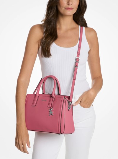 Laila Medium Leather Satchel in ROSEWOOD | Michael Kors