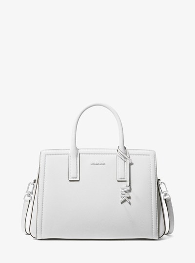 Laila Medium Leather Satchel in OPTIC WHITE | Michael Kors