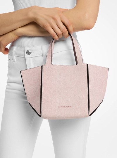 Lunar New Year Jordi Small Denim-Printed Leather Tote Bag in ROSEWATER | Michael Kors