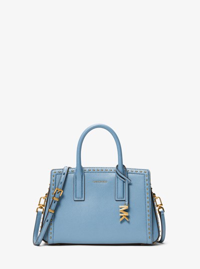 Laila Small Studded Leather Satchel in CHAMBRAY | Michael Kors
