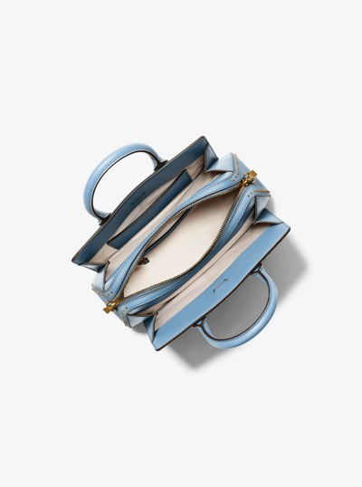 Laila Small Studded Leather Satchel in CHAMBRAY | Michael Kors