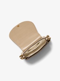 Sacoche selle Josie de taille moyenne en su&egrave;de &agrave; surpiq&ucirc;res