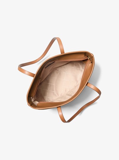 Marlowe Medium Signature Logo Pocket Tote Bag in BRN/ACORN | Michael Kors